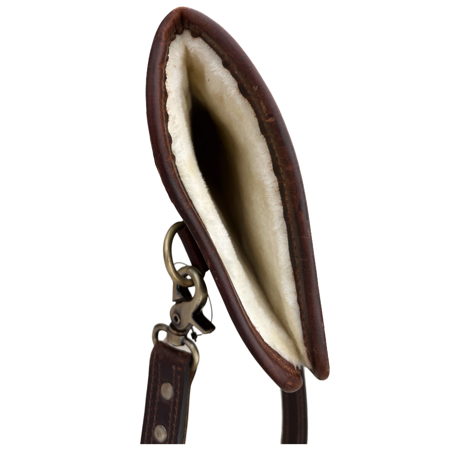 34" Full Grain Leather Rifle Scabbard Western Hard Wax Leather Gun Case with Faux Shearling Lining & Shoulder Strap