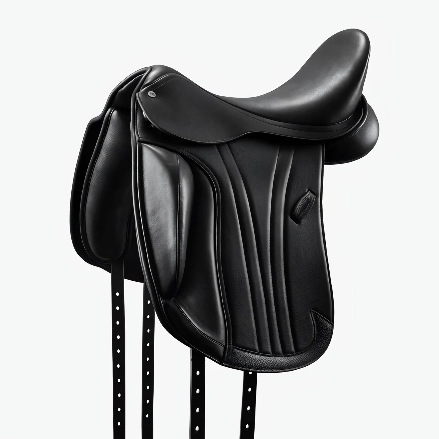 Premium Black Dressage Saddle - Oiled Leather, Soft Cow Seat, Knee Rolls & Padded Panels