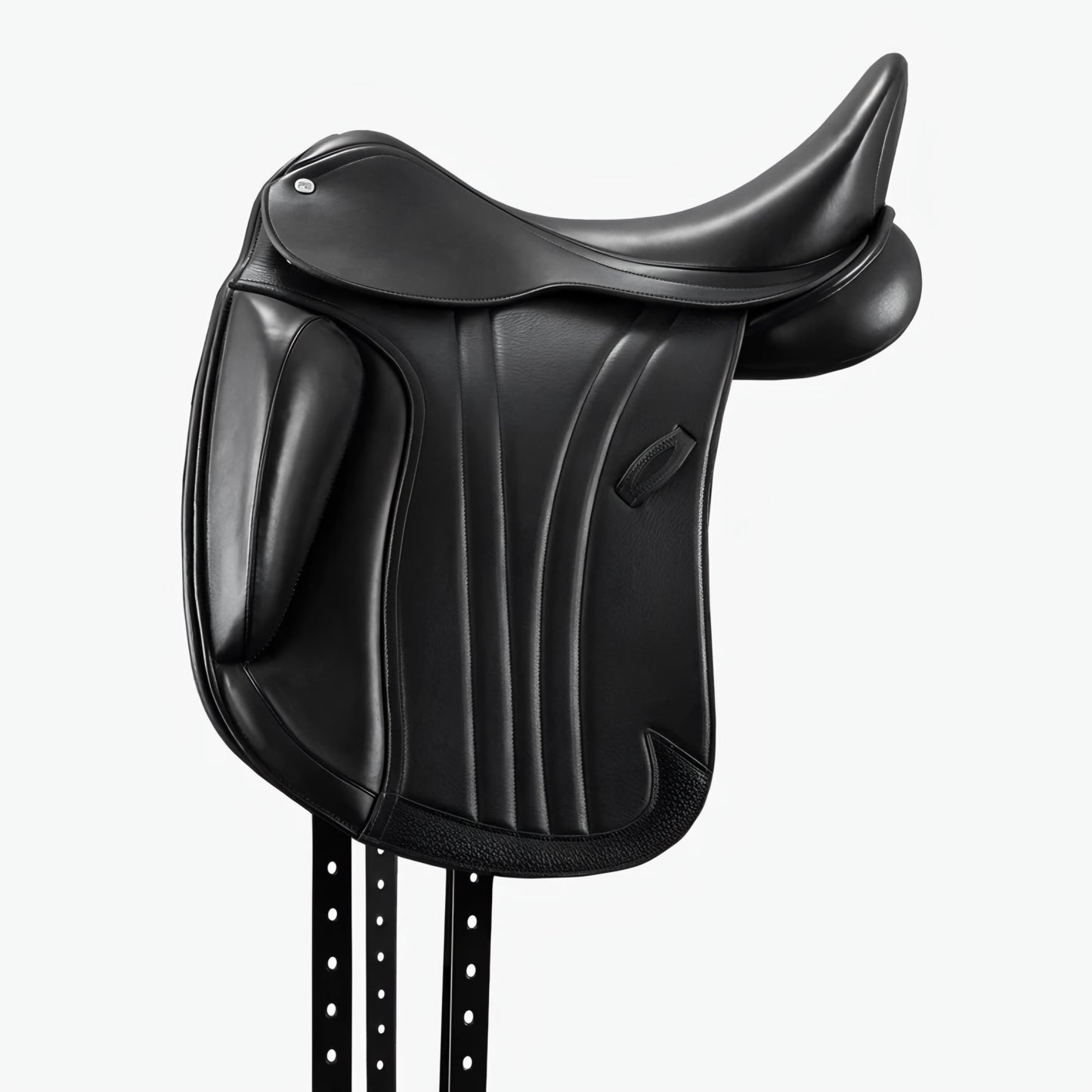 Premium Black Dressage Saddle - Oiled Leather, Soft Cow Seat, Knee Rolls & Padded Panels