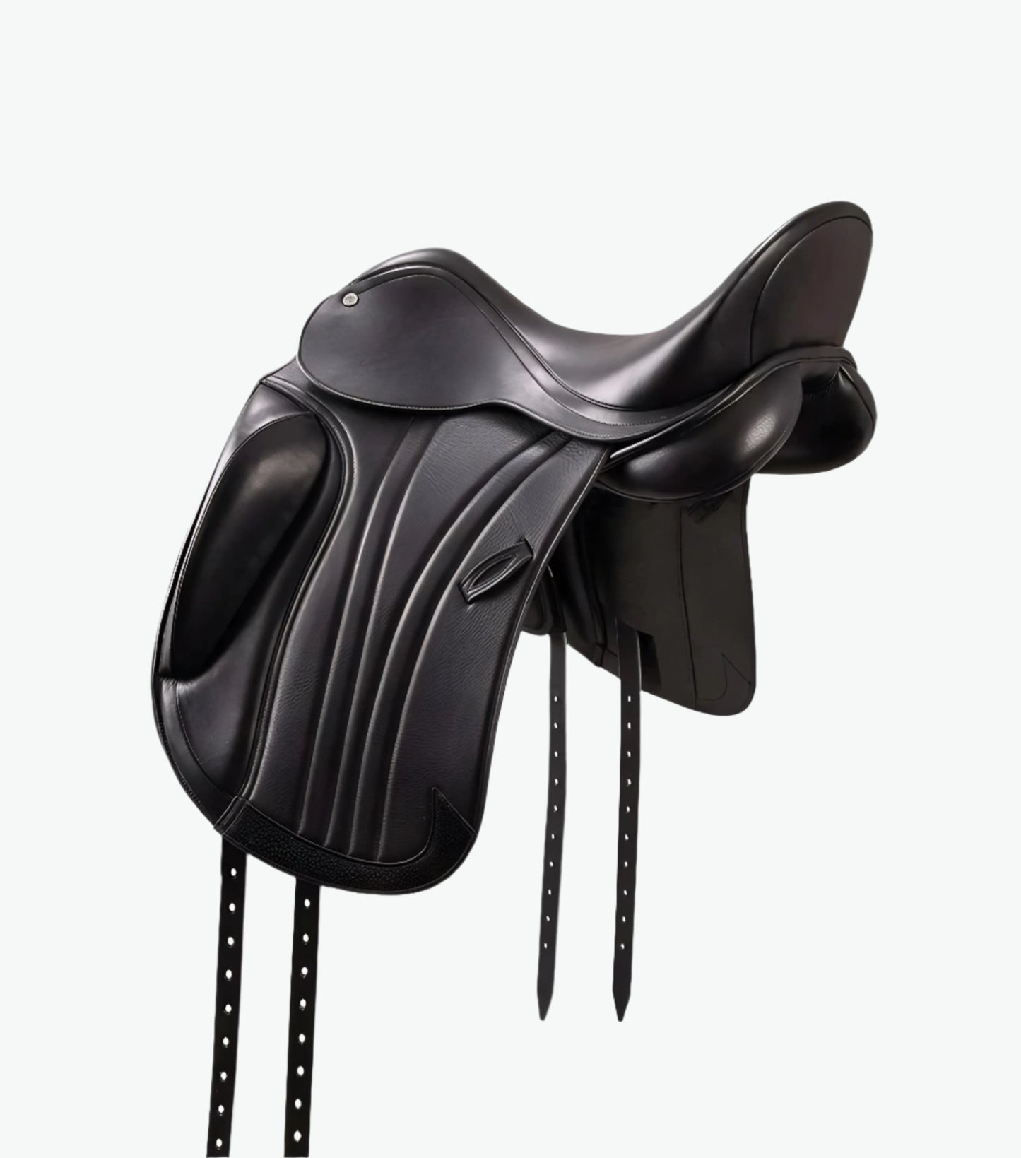 Premium Black Dressage Saddle - Oiled Leather, Soft Cow Seat, Knee Rolls & Padded Panels