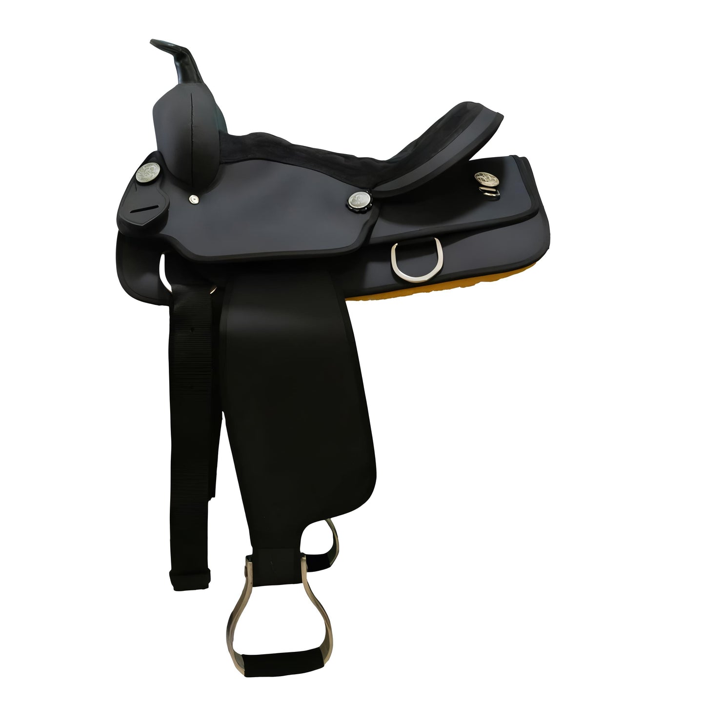 Premium Synthetic Western Saddle Lightweight Design with Adjustable Fenders and Padded Skirt