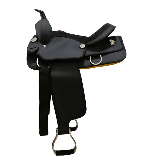Premium Synthetic Western Saddle Lightweight Design with Adjustable Fenders and Padded Skirt